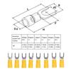 50 Stück Langlebige SV5.5-4 Gabelklemmen 12-10 AWG Gelbe Kabelschuhe Drahtverbinder Kabelverbindung
