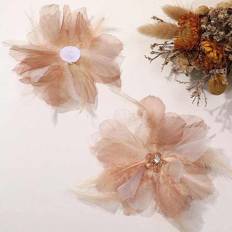 

Нежный стиль Фея Перо Сетка Роза Заколка для волос Головной убор Аксессуары для одежды