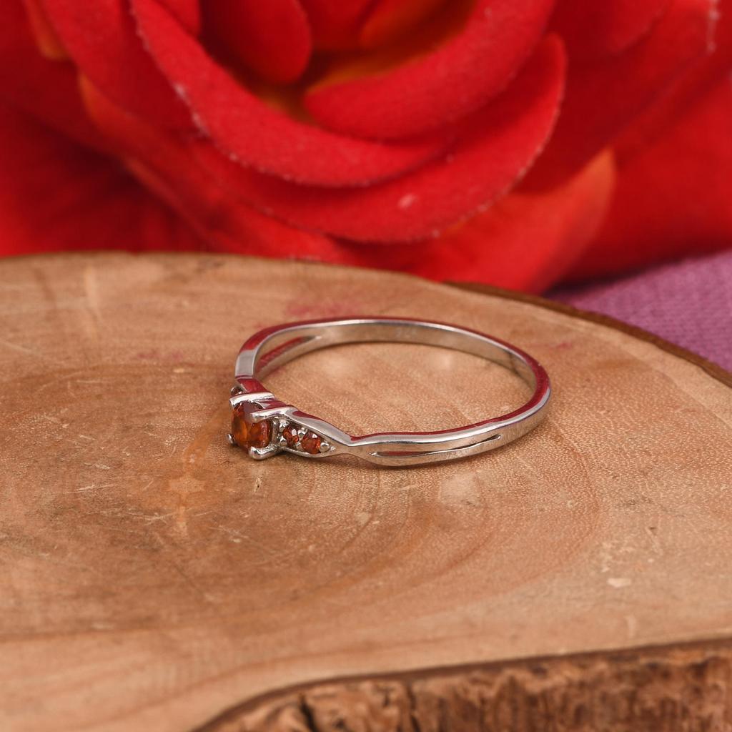 Garnet Ring 925 Sterling Silver, Dainty Red Garnet Promise Ring, Minimalist January Birthstone Ring, Delicate Stackable Silver Ring, Gift for Her