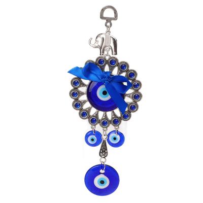 Pingente Olho Azul Bênção da Sorte Material Metal Vidro Portátil Decorativo Ornamento Pendente Olho Mau