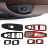 4pcs Carbon Fiber Style Window Lift Switch Frame Trim for BMW X1 16 19