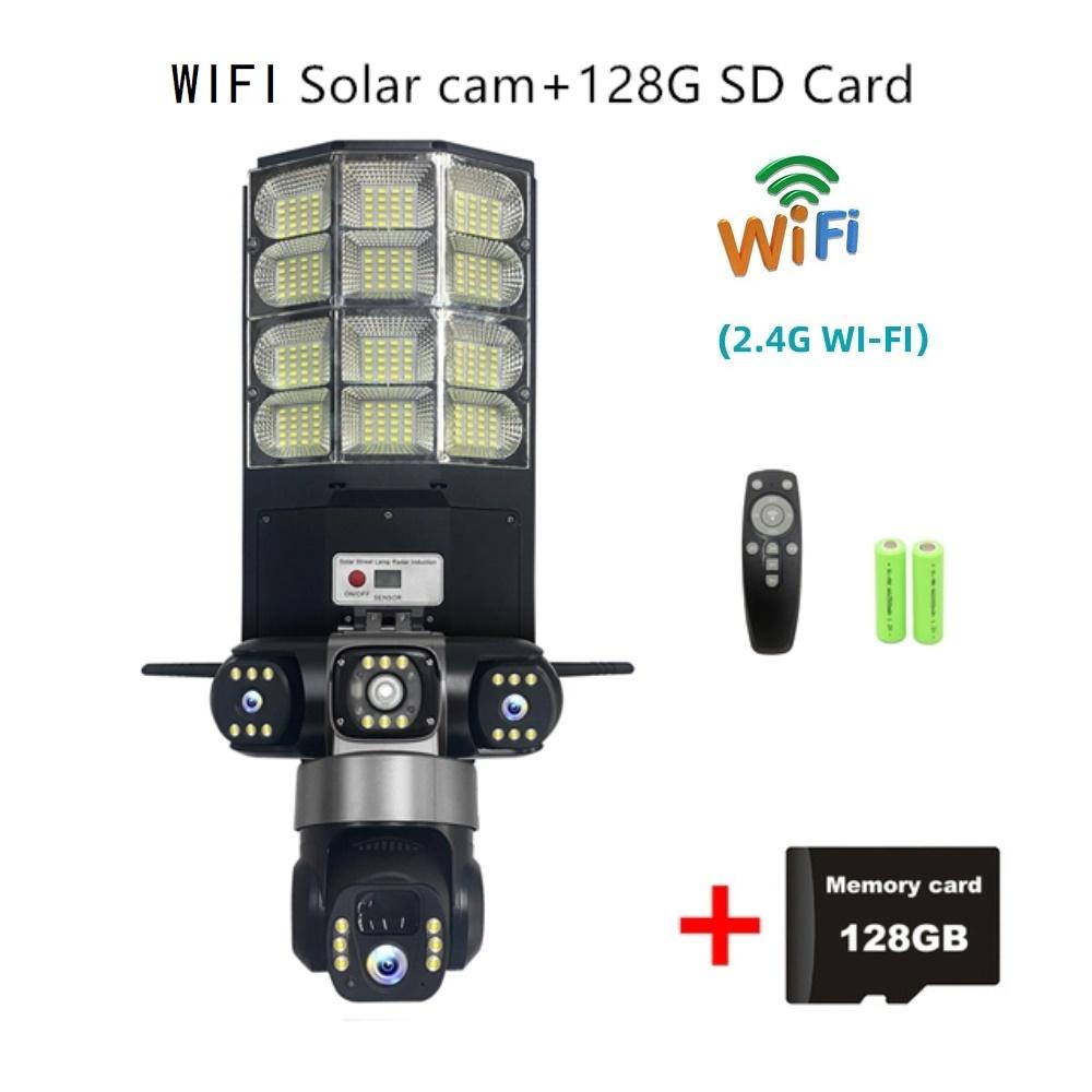 Moniteur Solaire 4G Multifonction Basse Consommation Télécommande Réverbère WIFI Caméra Intelligente Trois Écrans