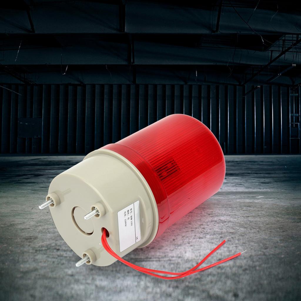 220VAC Roterende Blinkende Signallys Rødt LED Varsellys 97mm Diameter