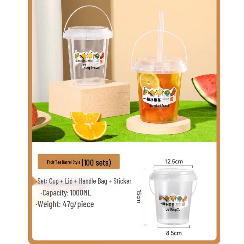 SIVIR 1000ml Disposable Bubble Tea Cup Set
