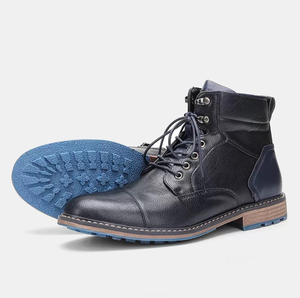 Big Yards Herren Stiefeletten Winter Leder Warme Schuhe Große Größe Herrenschuhe