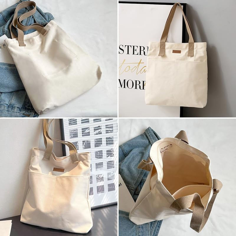 [Decorative] Tote Bag Ladies Canvas Canvas Tote Shoulder Bag Shoulder Bag Handbag Canvas Plain Color