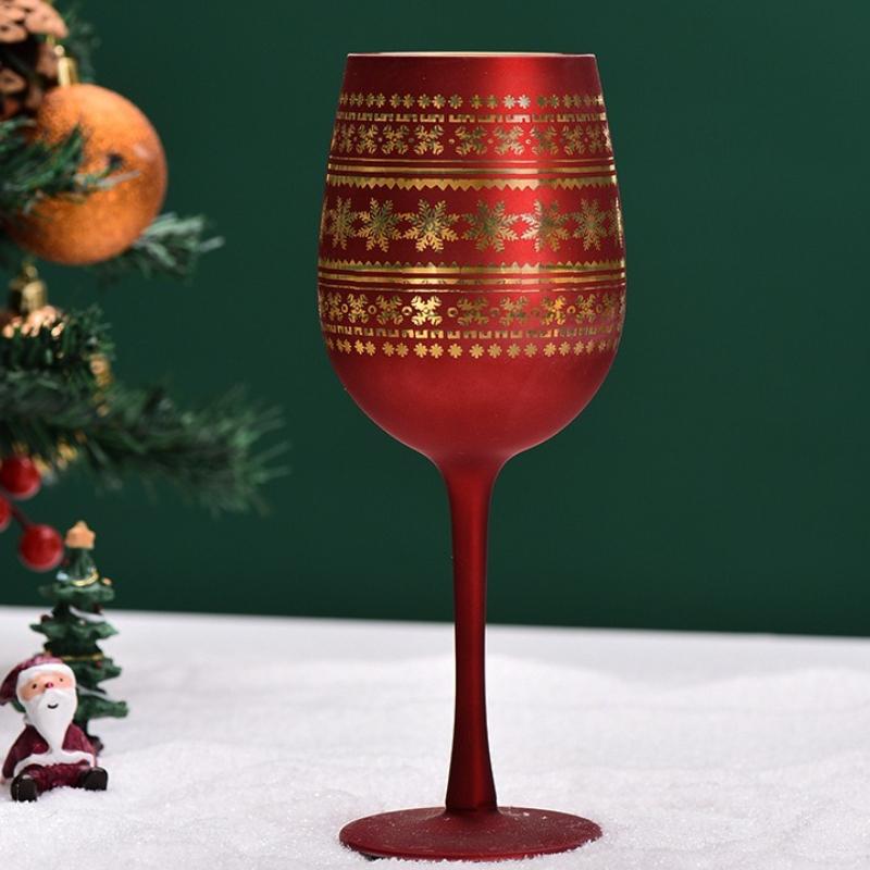 450/520ml Christmas tree Goblet Red Wine Glass Egg Cups Electroplating Engraving Champagne Glass Christmas Party Home Goblet