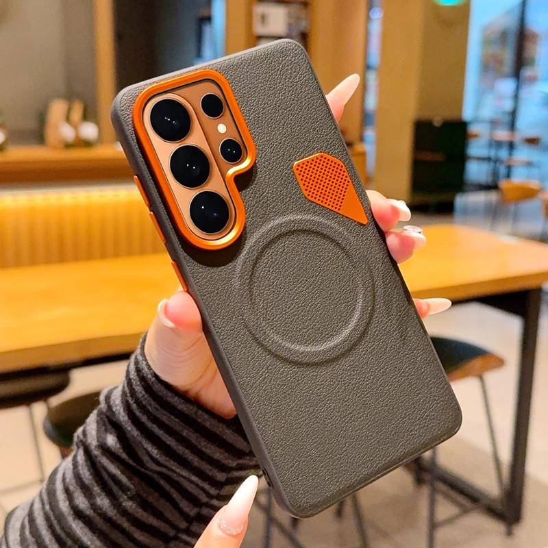 Magnetic Leather Case for Samsung Galaxy S26 Ultra S26 Plus S26 Edge S25 S24 Ultra Plus S25 Edge Cover Wireless Charging Cases