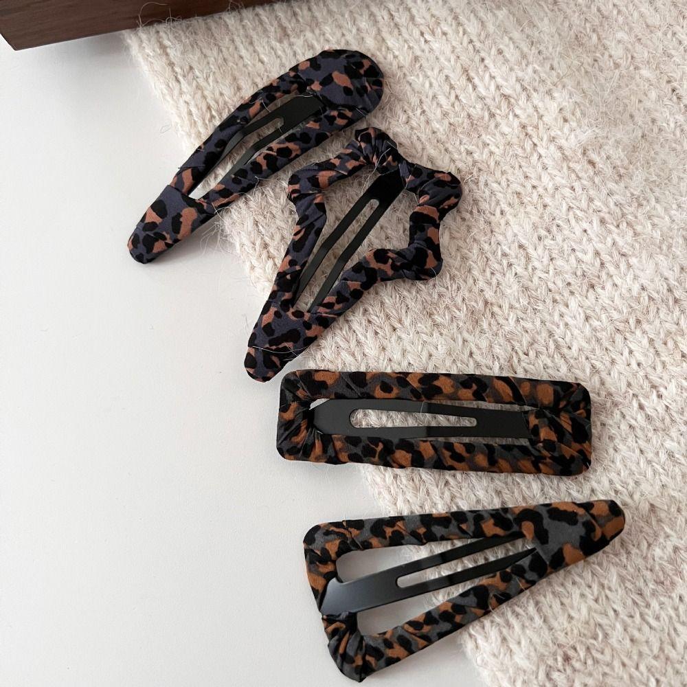 Water Drop Hairpin Leopard Print Barrette Fashion Hair Clip Headdress