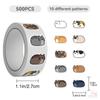 500Pcs/Roll Q Fat Cats Kids Rewards Stickers - DIY Scrapbooks Album Decor Sealing Label Decals