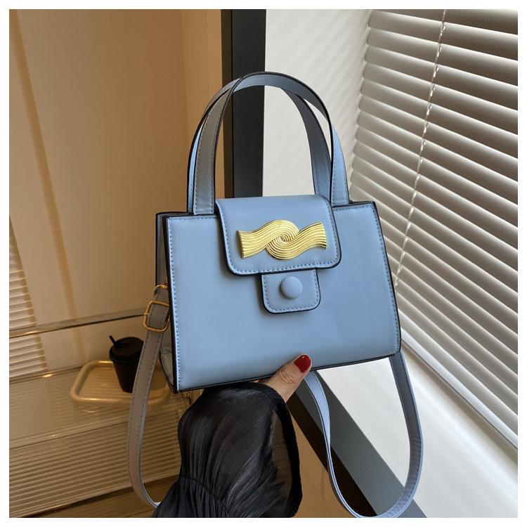 Textured handbag solid color casual small bag women's bag 2025 new fashion shoulder messenger small square bag