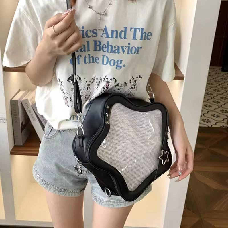 Yogodlns New Ita Bag Backpacks Popular Transparent School Bag for Women Sweet Chic Star Crossbody Bag Fashion Shoulder Bag For Girls