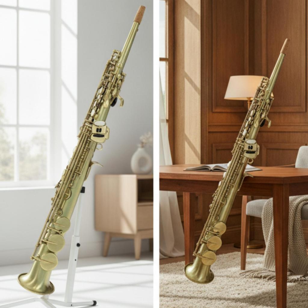 Straight Saxophone with Carrying Bag Professional Soprano for Students