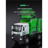 1/35 Urban Sanitation Vehicle Garbage Truck Model Metal Die Casting Engineering Vehicle Simulation Sound and Light Halloween Toy