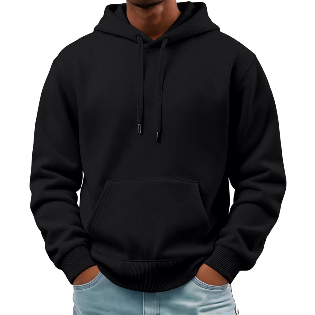Men's Basic Long Sleeve Hoodie with Pocket
