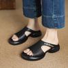 Thick-soled one-word cool slippers for women's summer wear, new super soft sheepskin, simple and lightweight non-slip sandals