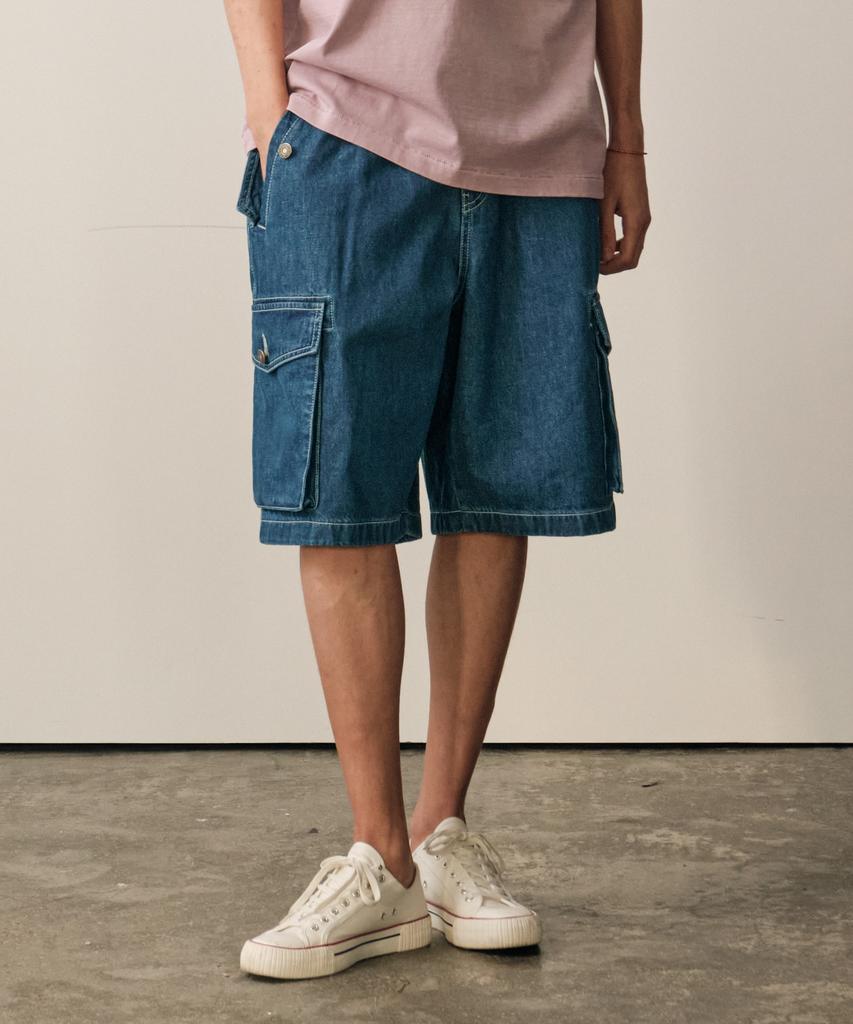 HELEMENT Denim String Cargo Shorts (Blue)