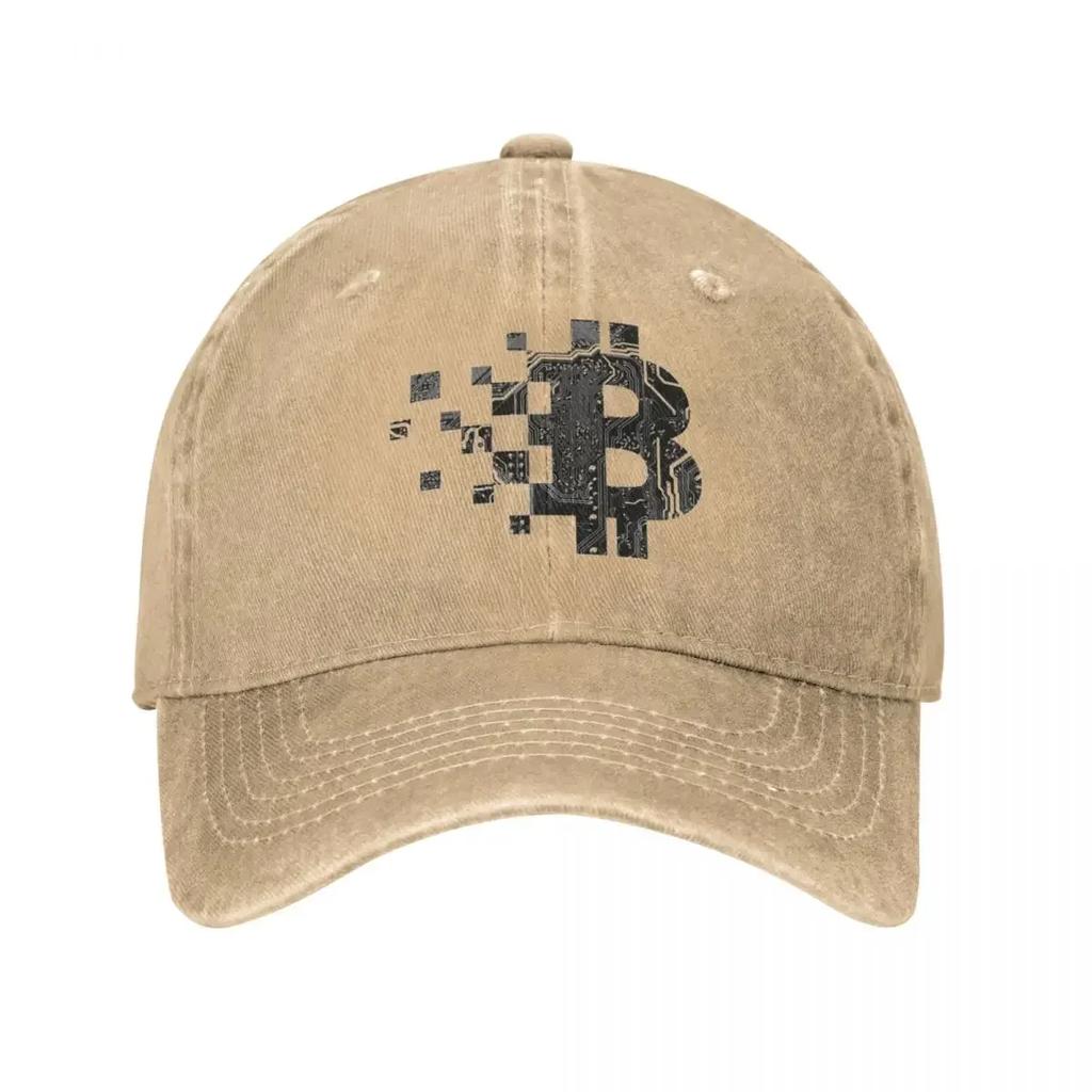 Bitcoin BLOCKCHAIN CIRCUIT BOARD Baseball Cap Vintage Distressed Washed Sun Cap Unisex Outdoor Summer Hats Cap