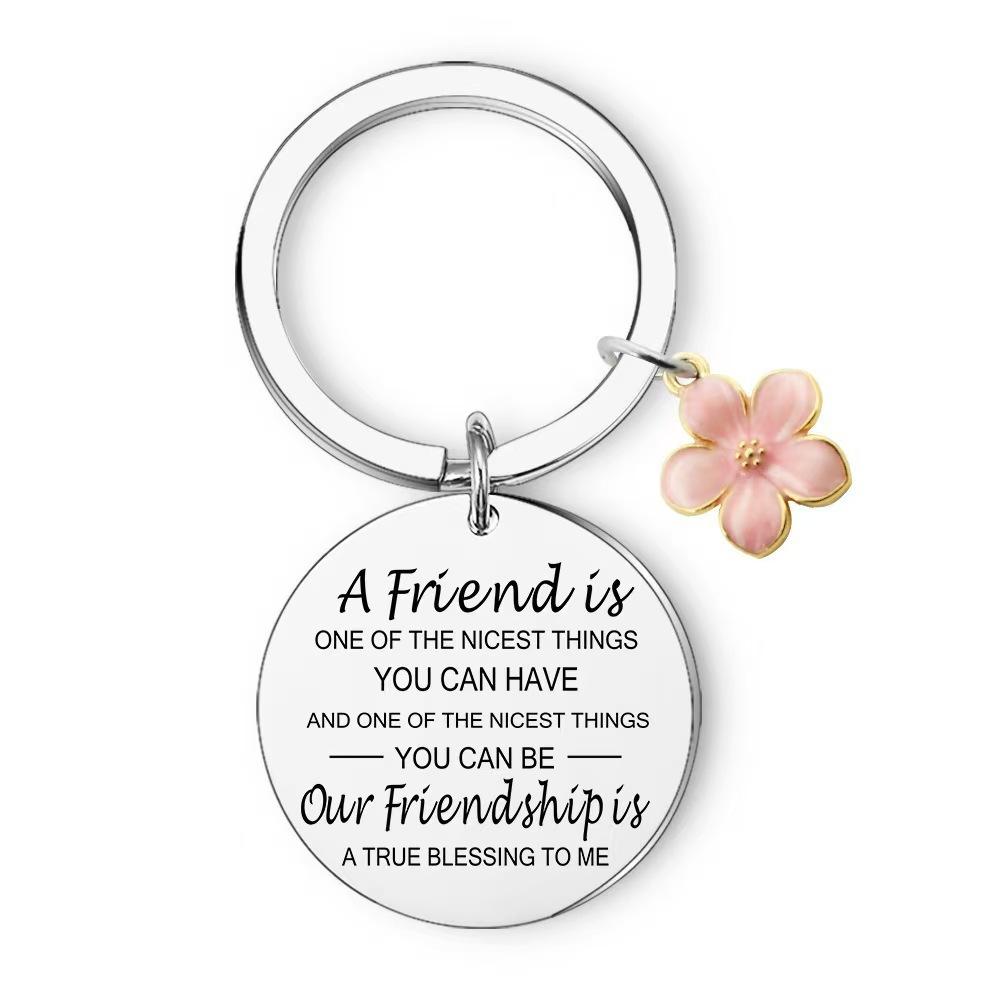 Stainless Steel Grateful Mothers Day Birthday Gift DIY Small Accessories Creative Keychain Stainless Steel Keychain for Backpack Bag Pendant