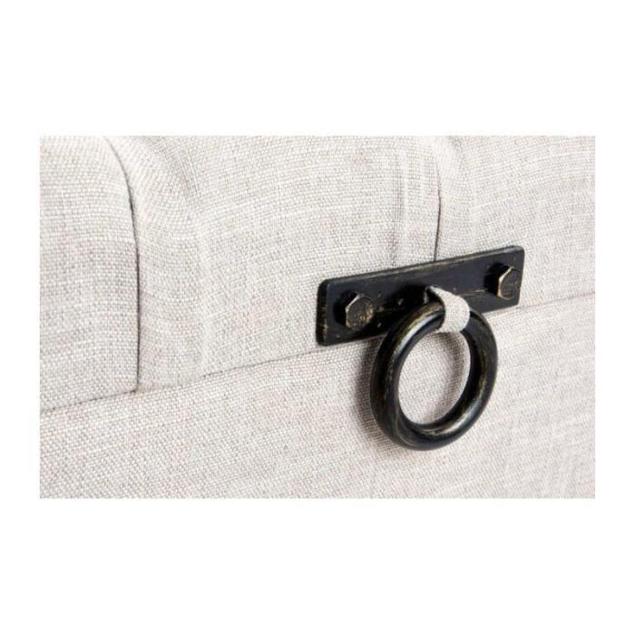 Banquette Coffre - Beige - Capitonné - Rangement - Confort Moelleux