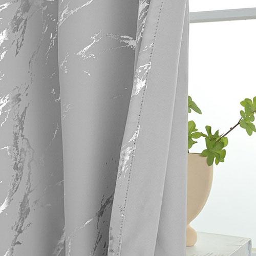 1PC Nuan Series 80% Blackout Fashionable and Minimalist Curtains with Silver and Marble Texture for Living Room Bedroom Balcony Window Home Decor