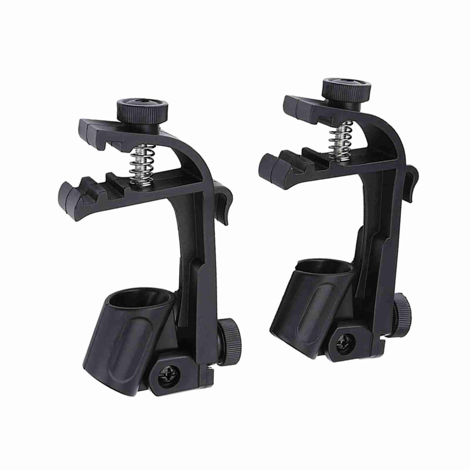 

2 шт. Новые портативные регулируемые клипсы на обод для крепления микрофона на барабан, противоударный держатель-зажим(черный)