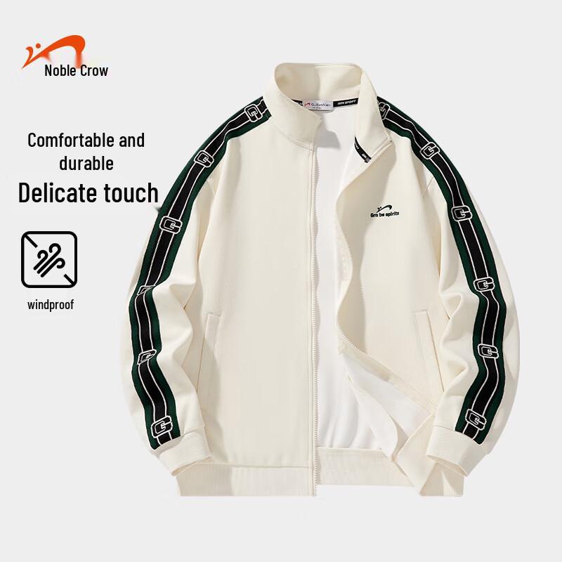 Guirenniao Unisex Casual Stand Collar Zip-Up Sweatshirt
