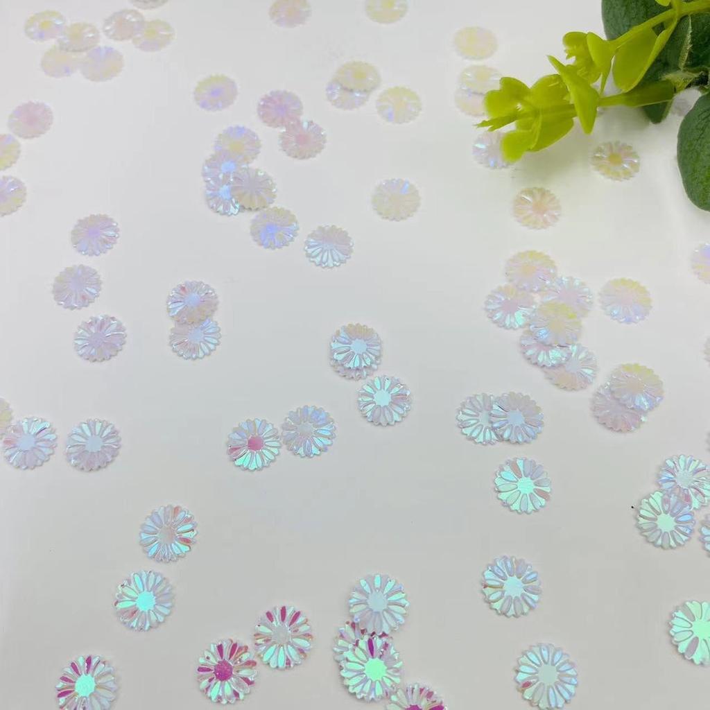 2000PCS 9mm Daisy PVC Confetti Flower Table Confetti for DIY Mold Art Bridal Baby Shower Engagement Wedding Birthday Party Decorations (White)