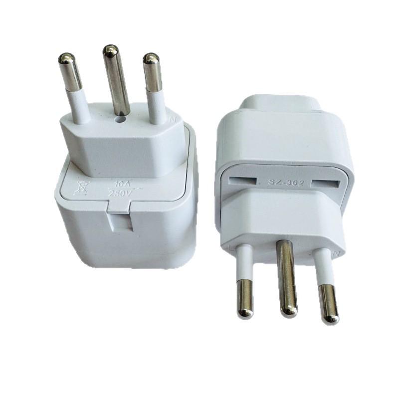 European Style Pure Copper Travel Adapter Plug for Brazilian, Italian, and Swiss Sockets