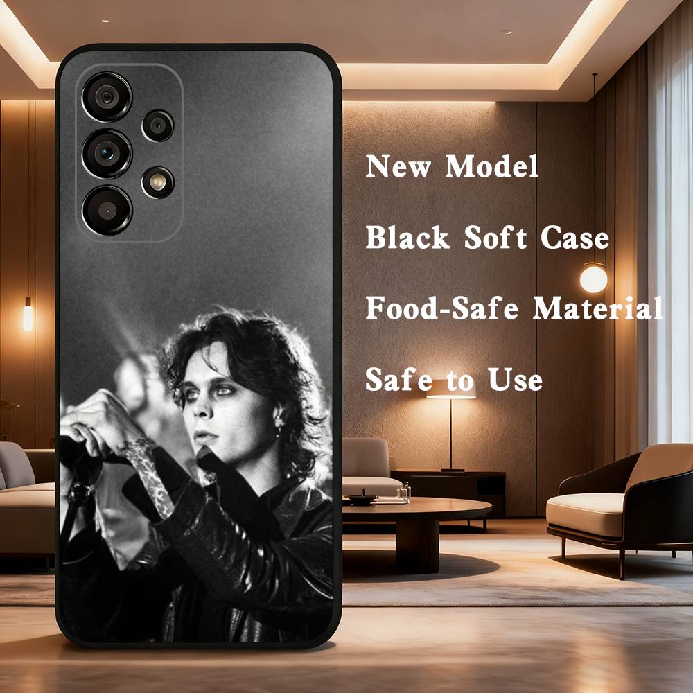 V-Ville Valo Finnish vocalist Phone For Samsung Galaxy A53,31,52,72,41,22,73,32,71,Note,J7,8,9,5G Soft Black Silicone Case
