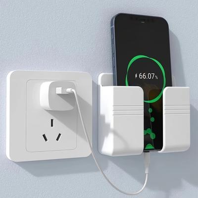 1PC Paste Mobile Phone Charging Bracket, Bathroom Wall Wall Hanging Rack, Multi-functional Storage, Bedside Fixing