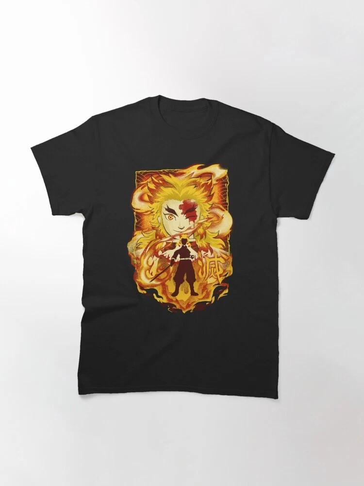 Anime Rengoku Flame Hashira 2 Demon Slayer Basic T Shirt S