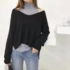 Two-piece Straight Half-high Collar Bottoming Sweater Female Commuter V-neck Loose Long Sleeve Sweater Sweater Women Sets Spring