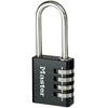 Hliníkové kombinační visací zámky černé - MASTER LOCK - 7640EURDBLKLH - Průměr 6 mm - Užitkový