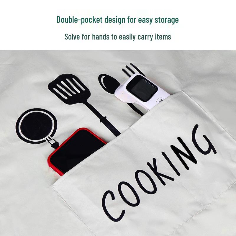 Waterproof & Oil-Proof Kitchen Half-Body Apron - Light Luxury Korean Style for Cooking.