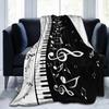 Music Notes Musical Throw Blankets All Season Ultra Soft Warm Gifts for Music Lovers Fleece Blanket for Home Bed Sofa Couch Chai