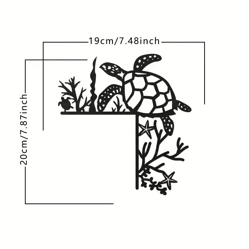 

1 шт., черная металлическая морская животная дверная рама, украшение в виде черепахи, дельфина, осьминога, морского конька, морской звезды и других подходящих узоров чёрный