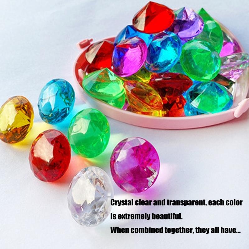 Assorted Color Educational Crystal Gem 30mm Sparkling Stone For Children Sorting Craft Activities