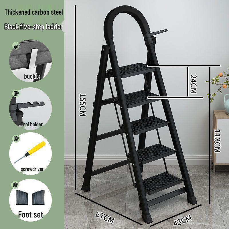 Fengrong Multi-Functional Telescopic A-Frame Step Ladder (Carbon Steel)