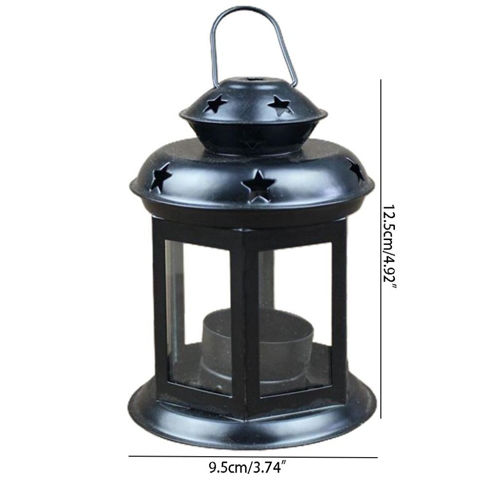 Wrought Iron Iron Wind Lamp Wind-proof Aromatherapy Candlestick Ornament  Desktop