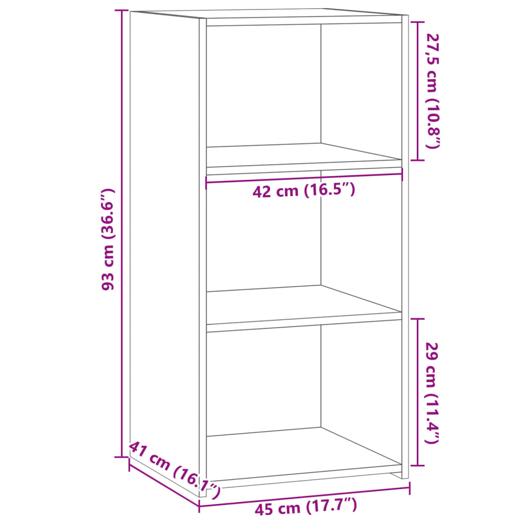 Sideboard Concrete Grey 45 x 41 x 93 cm Particleboard