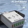 65W QC3.0 6-Port USB Fast Charger for Mobile Phones - US/EU/UK Standard