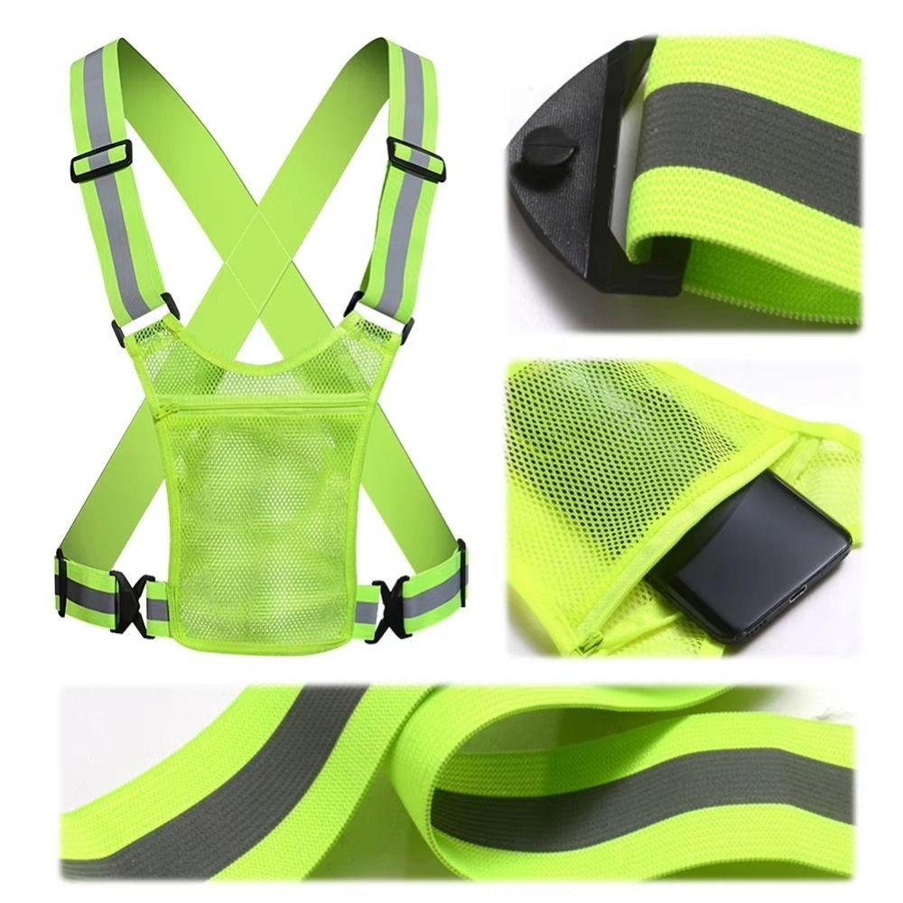 Elastic Cycling Reflective Vest with Phone Pouch Motorcycle Riding Waistcoat  Cycling