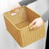 Rectangular Woven Organizers Baskets Practical Rattan Organizers Rectangular Storage Baskets for Kitchen and Home