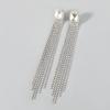Diamond-Encrusted Long Fringed Earrings, Fashionable Super-Flash Temperament Earrings, Niche Light Luxury Earrings.