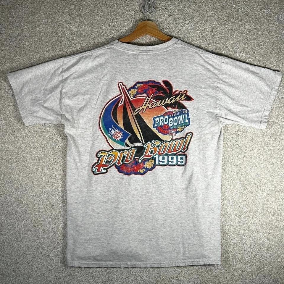 Vintage 1999 Logo 7 NFL aloha pro bowl graphic grey tee shirt tshirt M