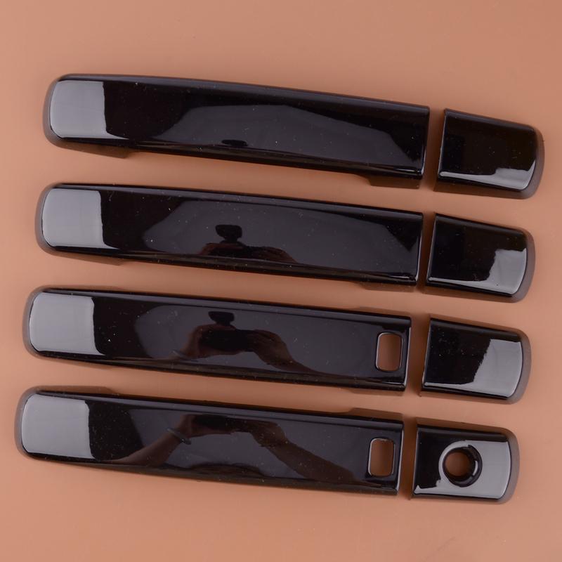 1 Set Car Exterior Door Handle Cover Trim Fit for Nissan Frontier Pickup 2005-2017 2018 Black Plastic