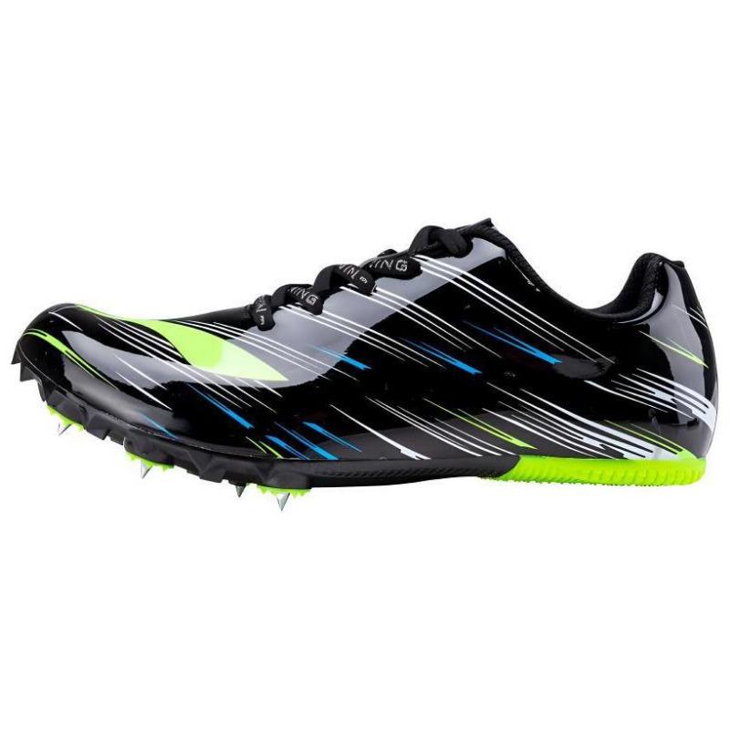LiNing unisex low-top running shoes black-green round toe lace-up shock absorbing slip resistant LJJP165-1
