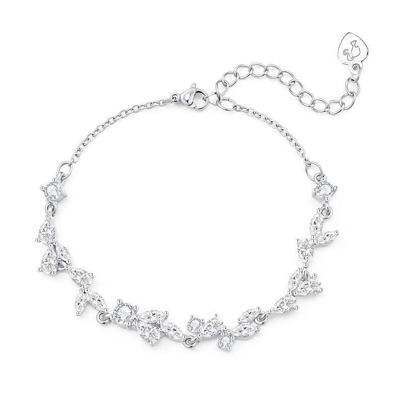Barbie crystal bracelet [ Exploding Crystal*Wisteria Flower Series with Diamonds] The fugitive princess niche smile splicing G-Ba2604006 белый