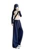 Women's High-Waisted Color Block Wide-Leg Sweatpants for Spring/Autumn 2026